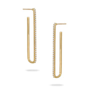 Elongated Diamond Hoop Earrings